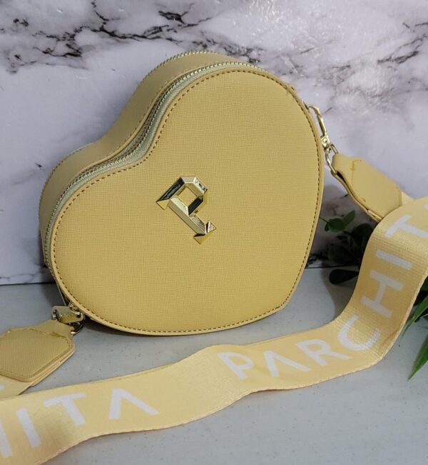 Bolso en Forma de Corazón - Amarillo Pastel