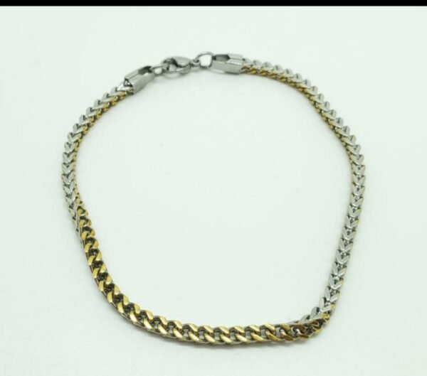 28 Pulsera acero Inoxidable dos tonos