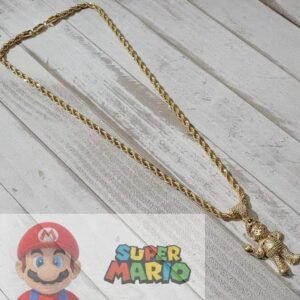 34 Cadena Mario Bros Dorada acero Inoxidable