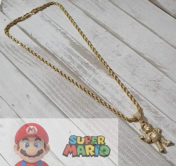Cadena Mario Bros Dorada acero Inoxidable