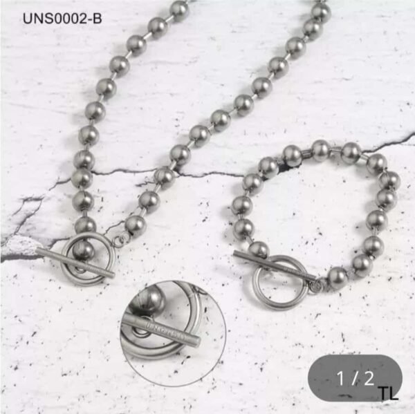 Set de Cadena y Pulsera de Acero Inoxidable – Estilo Minimalista